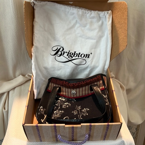 Brighton Vintage/Rare “Mercedes” Fabric and Leather Printed Handbag. - Picture 14 of 15